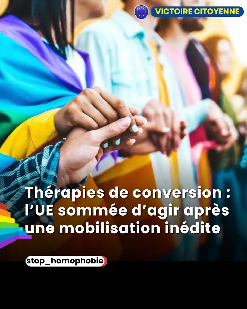 📢 Victoire citoyenne en Europe

Plus d’un million d’Européens ont signé une initiative pour interdire les thérapies de conversion visant les personnes LGBTQ+ dans l’Union européenne.

Ces pratiques violentes, souvent dissimulées derrière des stages, des prières ou des