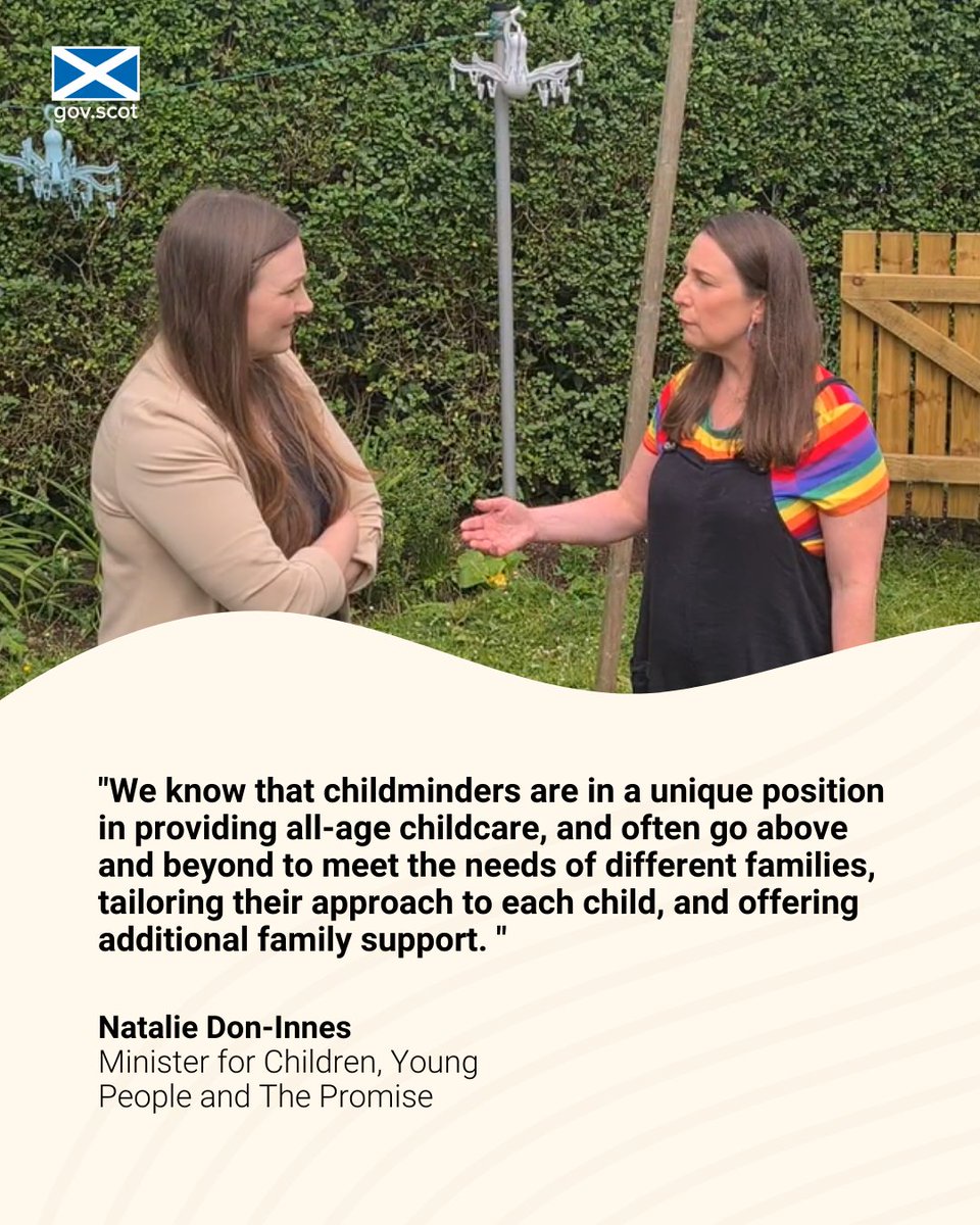 ScotGov Education (@scotgovedu) on Twitter photo Children's Minister <a href="/NatalieDon_/">Natalie Don-Innes MSP</a> recognised the invaluable role childminders play in supporting children and young people in her opening speech at <a href="/ScotChildmind/">Scottish Childminding Association (SCMA)</a>'s annual conference.
@ScotGov is providing ÂŁ1.6m for year two of a campaign to support and recruit more childminders. Children's Minister <a href="/NatalieDon_/">Natalie Don-Innes MSP</a> recognised the invaluable role childminders play in supporting children and young people in her opening speech at <a href="/ScotChildmind/">Scottish Childminding Association (SCMA)</a>'s annual conference.
@ScotGov is providing ÂŁ1.6m for year two of a campaign to support and recruit more childminders.