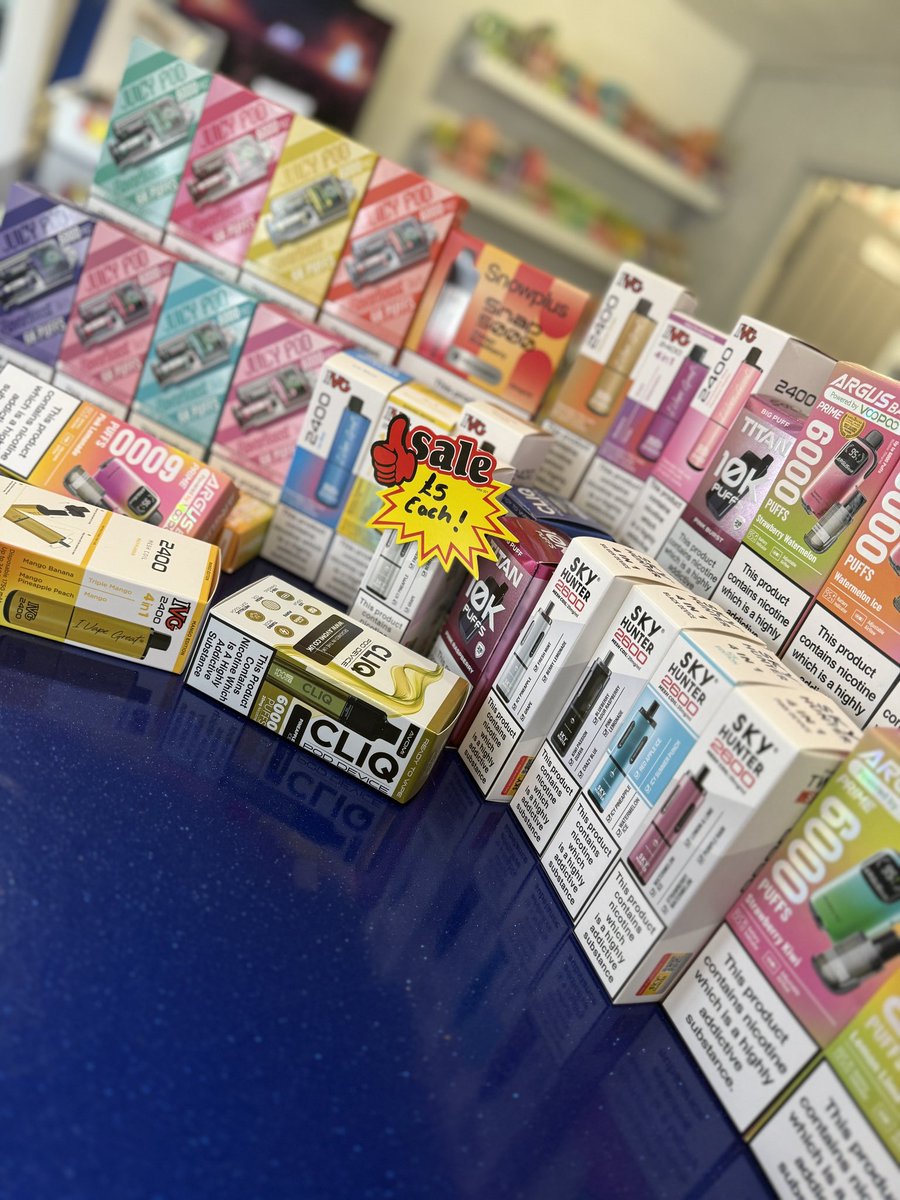 🔥 Beat the #disposable #ban and get them for the best price! 🔥

#thevapewarehouse #vapeban #vapeshop #wolverhampton #bilston #dudley #walsall #sale
