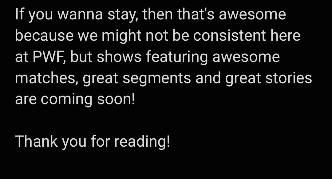 ATTENTION PWF FANS AND ROSTER!!

Please read:

Also like &amp; repost please
(Sorry for the long post)

#PWF #WWE2K24 #WWE2K25 #caw #cawmunity