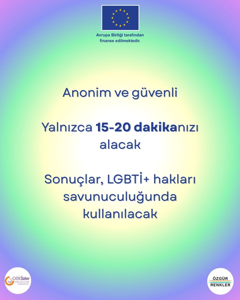 ozgurrenkler's tweet image. Bursa’da LGBTİ+ların Kent Hakkına Erişim Araştırması Anketi Yayında!

Bursa’daki LGBTİ+ların Kent Deneyimlerini Görünür Kılmak İçin Siz De Anketimize Katılın!

Ankete katılmak için: forms.gle/GsggWssYNQfuJ3…