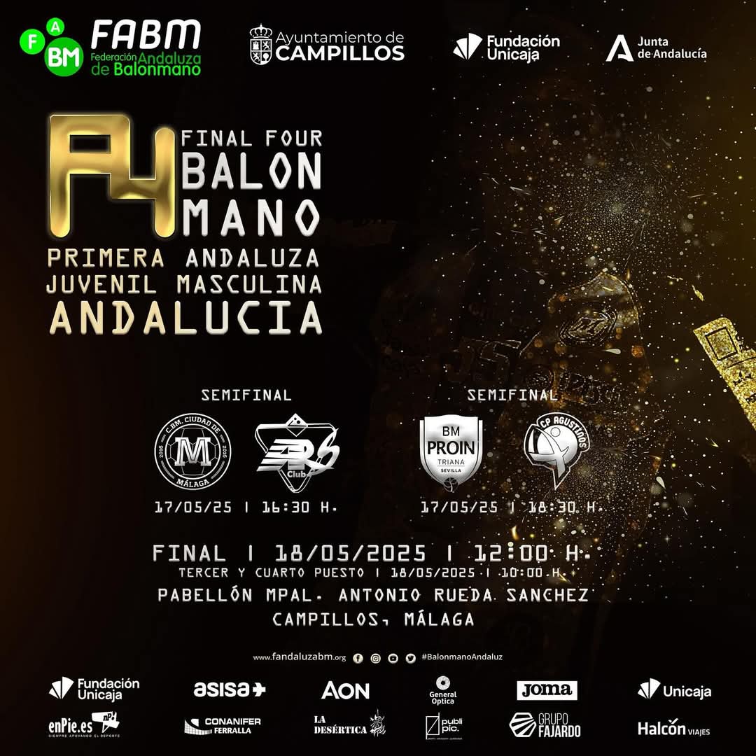 Sebastian090578's tweet image. ¡Qué gran fin de semana para el balonmano andaluz! 🔥

Todo listo para las #Final4 1ªAnd. Juvenil en #Campillos
(Málaga) y Senior en @AytoValverde. 

Que gane el mejor y que disfrutemos del gran nivel de nuestro balonmano.  🏆

¡Mucha suerte a todos los equipos participantes!