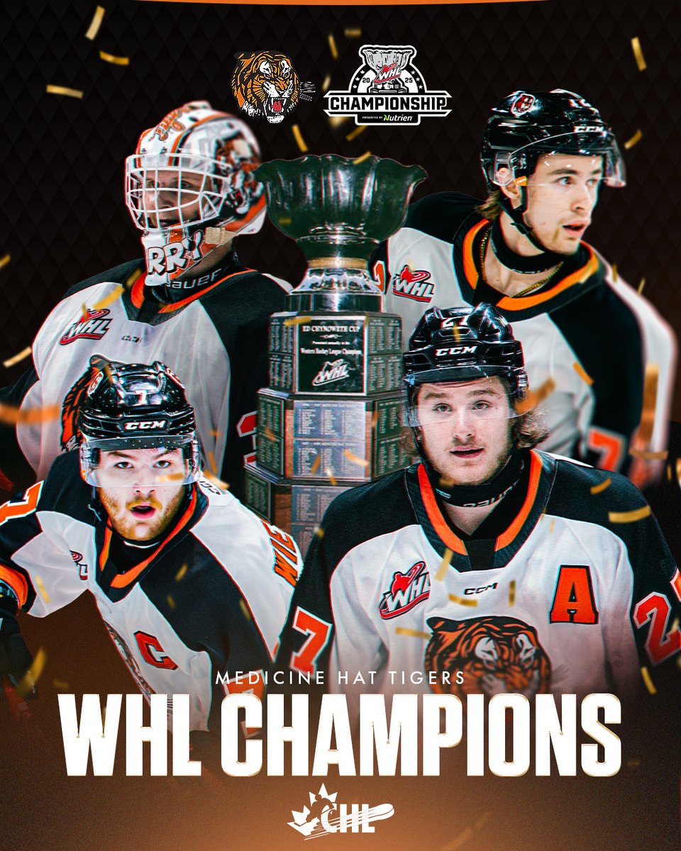 THE ED CHYNOWETH CUP IS HEADED BACK TO MEDICINE HAT! 🐅

<a href="/tigershockey/">Medicine Hat Tigers</a> have claimed their first #WHLChampionship since 2007! #RoadtoMemorialCup