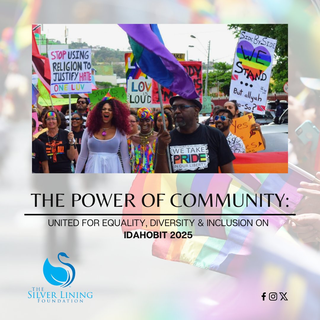 slftt's tweet image. This year&apos;s #IDAHOBIT theme “The Power of Communities” highlights how unity, diversity, and allyship drive meaningful change.

Let&apos;s renew our commitment to equality &amp;amp; safety for all this #IDAHOBIT 🫱🏽‍🫲🏾🏳️‍🌈🏳️‍⚧️ 

🔗: silverliningtt.com/idahobit-2025/

#SLFTT  #EqualityForAll