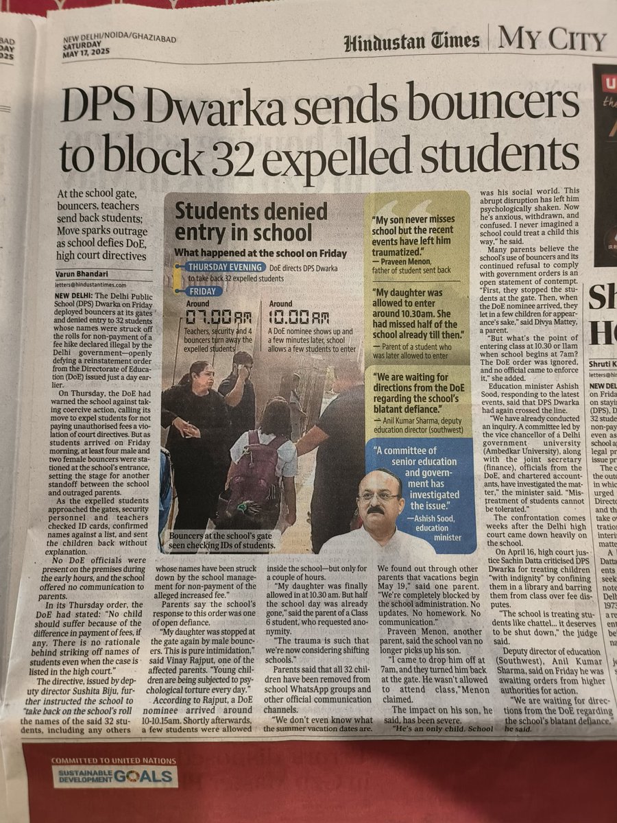 ManuTewari's tweet photo. Situation escalating at DPS Noida.280+ parents signed a petition asking to meet the principal on fee hike compared services provided. Major concerns,hygiene (students reporting UTI) , poor infra, security,  non AC classes  @dmgbnagar @htTweets @timesofindia @JagranNews @UPGovt https://t.co/BizvX72Y7k