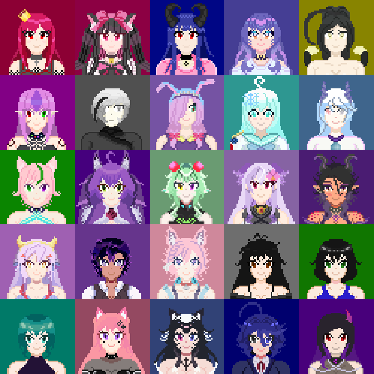 termine el arte gif de chicas vtuber y ocs hipnotizadas y bueno les dejo primero aqui un collage de todas en el gif, tambien aparte una version no hipnotizadas con una extrita