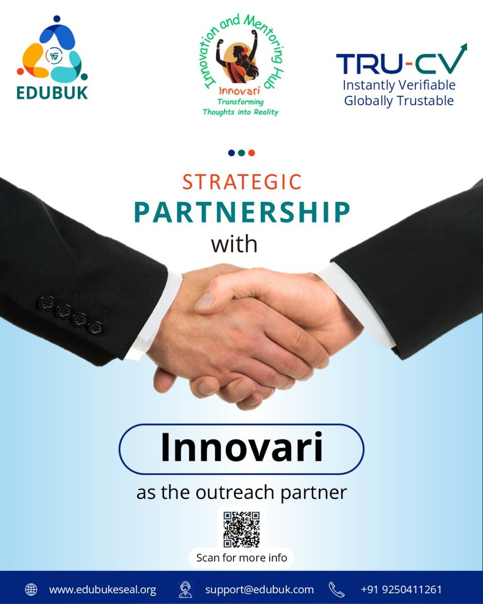 🤝 Strategic Partnership Announcement 🚀

We are thrilled to announce that Edubuk has entered into a Strategic Partnership with Innovari – Innovation &amp; Students Mentoring Hub as one of our official Outreach Partners for India.

Through this collaboration, Innovari will play a key