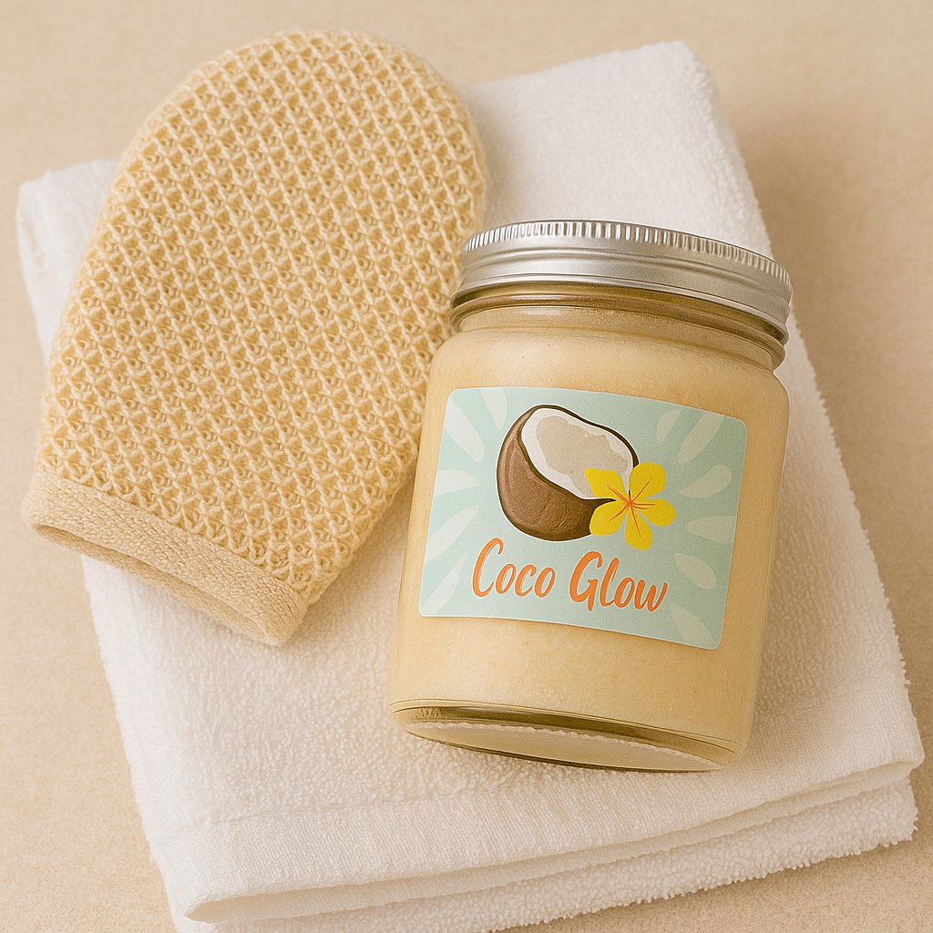 Cocoglow_'s tweet photo. ¡Lleva tu rutina de cuidado corporal al siguiente nivel! Combina nuestro exfoliante Coco Glow con el guante de fibra natural para una piel suave, radiante y llena de vida. El dúo perfecto para mimarte como mereces. #CocoGlow #RutinaNatural #PielSuave https://t.co/hqEs2B7yRm