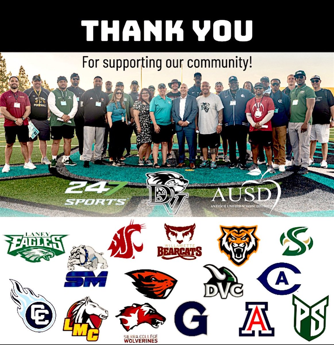 Thank you so much to all of you for your support 🙏🏽#Antioch #OurCity #DeerValleyFootball #CollegeShowcase
