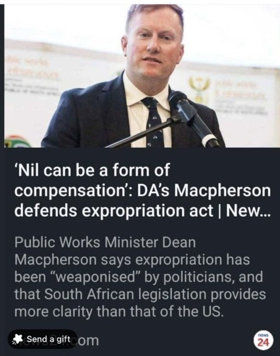 #NilCompensationMeansConfiscation - Nil compensation is equal to confiscation. I am shocked that a DA minister now defends the expropriation act !! @news24 @netwerk24 @iol ⁦<a href="/realDonaldTrump/">Donald J. Trump</a>⁩ ⁦<a href="/SABCNews/">SABC News</a>⁩ ⁦<a href="/kykNETtv/">kykNET TV</a>⁩