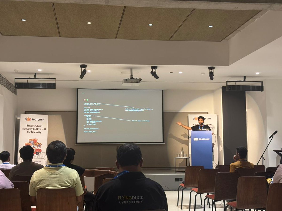 <a href="/rohitcoder/">Rohit Kumar</a> demonstrated how to detect malicious runtime events in your systems with eBPF at <a href="/rootconf/">Rootconf</a>'s #SupplyChainSecurity track