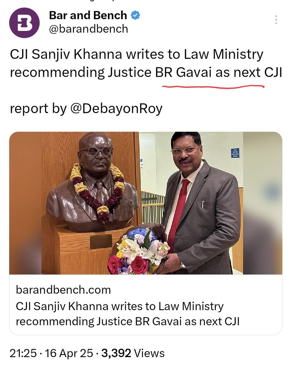 MenTooHuman's tweet photo. Supreme Court judge BR Gavai's daughter filed 498a case on husband and family members 

He is becoming the next chief justice of the Supreme Court 

Just imagine how men will be screwed in this top most court 

#CJI #CJIOfIndia 
@NCMIndiaa @DeepikaBhardwaj @realsiff https://t.co/OBQcQuH3fT