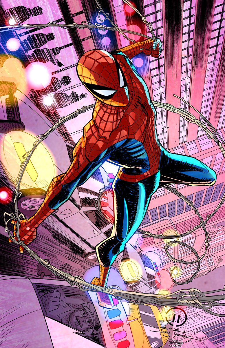 JamesLeeStone's tweet photo. I was scanning the @ColorJams page for updates. And saw the awesome Spider-Man piece posted by @JoeyVazquezart , I’m assuming ages ago. 
But I saw a mention of colors and I gave it a shot.
Done in @Procreate  #WithApologies https://t.co/pC6JDrTN7L