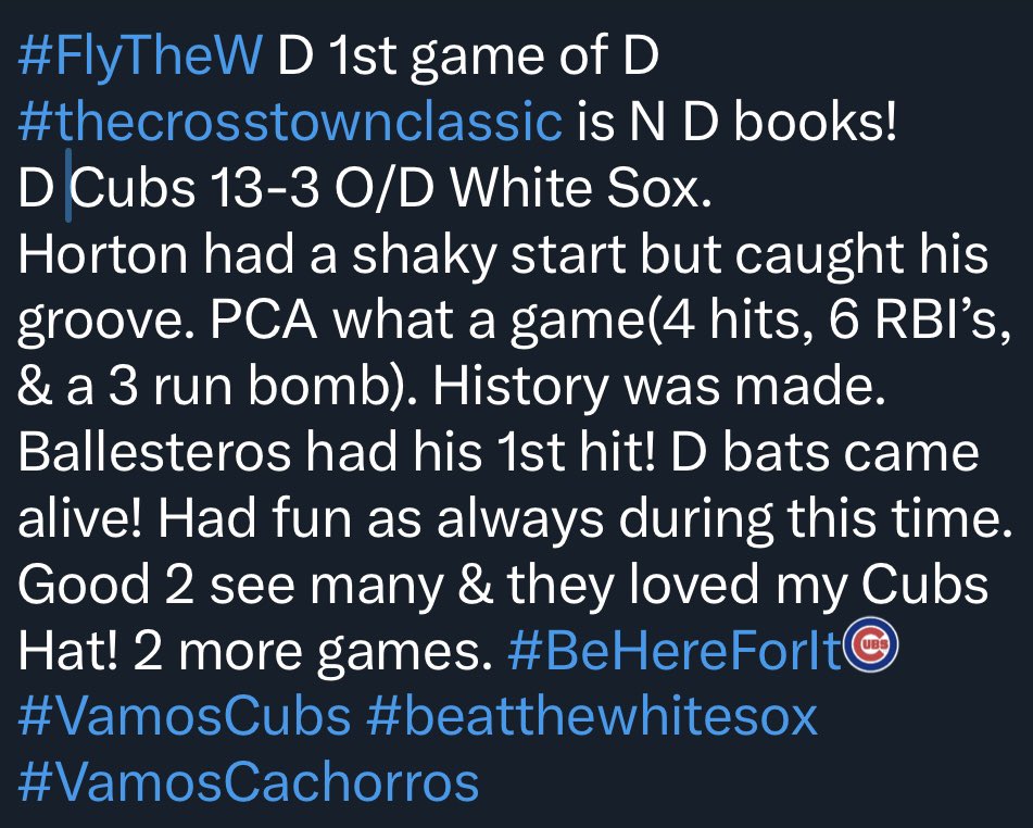 jworldmann's tweet photo. @Cubs @EliseMenaker @ColeWright @Miguelsvoice @ClarktheCub @cachorros @DeportesMoreno @BCB_Sara @PatandRon670 @WatchMarquee @M_Montemurro @JackieKostek @ZachZaidman @omarramoslive @J_Steele21 @xingonalove @MerdyWorld79 @susiecardenas30 @hotpinkcubsgirl @CHSN__ ⚾️⚾️⚾️ https://t.co/mGXZoRVRsM