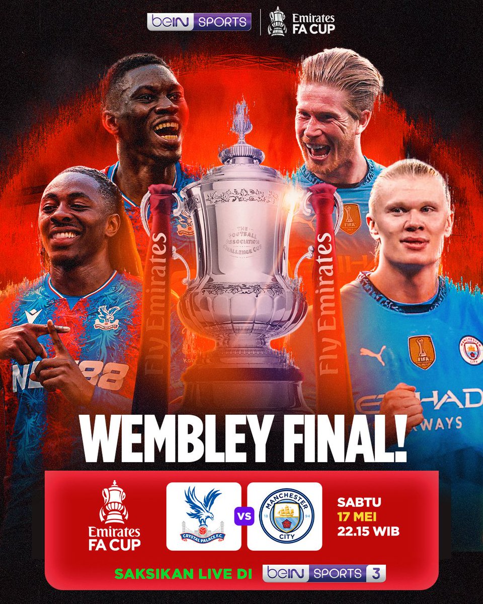 beINSPORTSid's tweet photo. SESAAT LAGI, FINAL FA CUP LIVE! 🏴🏆
Prediksi skor kalian?
#beINFACup https://t.co/pSGbnXgYp6