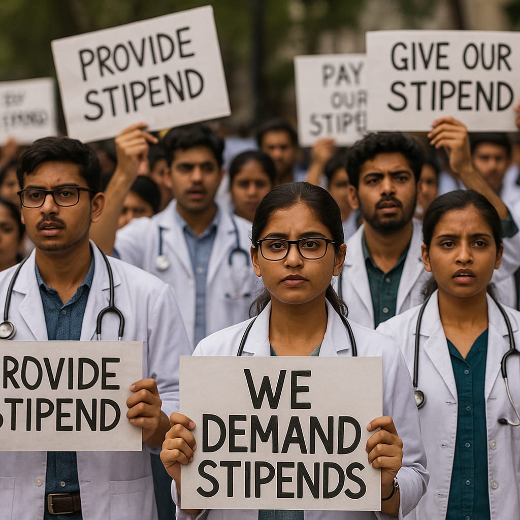 med_one8's tweet photo. #AllEyesOnTelanganaMedicos

🚨Interns &amp; PGs in Telangana private medical colleges are being denied rightful stipends.
🚨 Stipends credited are being forcefully taken back. 

@NMC_IND @MoHFW_INDIA @TelanganaHealth @mansukhmandviya @BRSharmaIAS @KTRBRS
@indSupremeCourt https://t.co/N7veGnqrv0