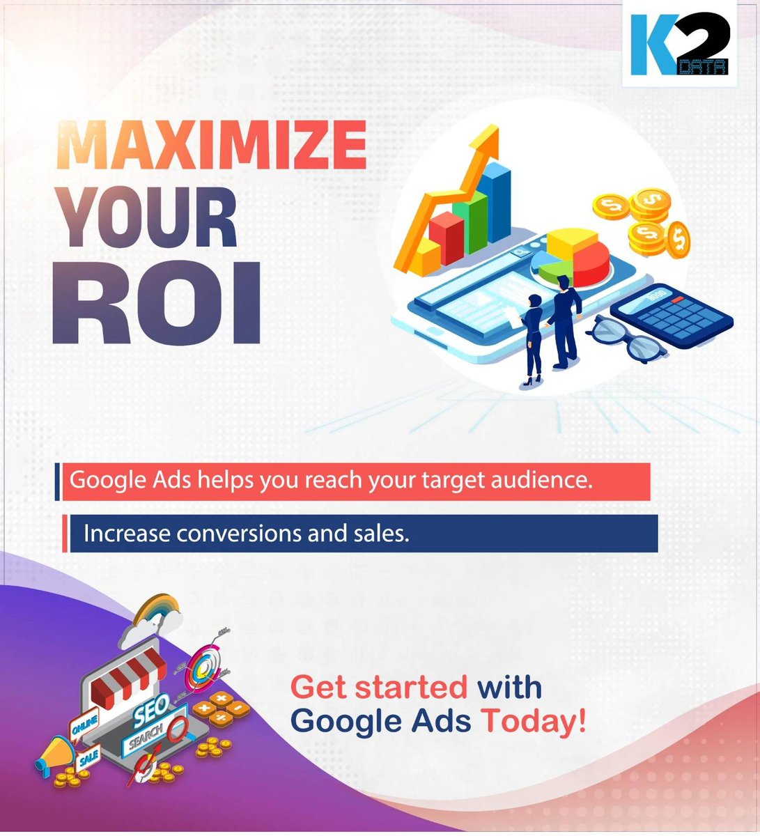 K2DataAnalytics's tweet photo. 🚀 Maximize your ROI with Google Ads!
Reach the right audience, drive more conversions, and boost your sales with precision.
Start your journey to smarter advertising—get started with Google Ads today! 💡📈
#GoogleAds#DigitalMarketing #ROI #LeadGeneration #MarketingStrategy https://t.co/90MpzBqEYx