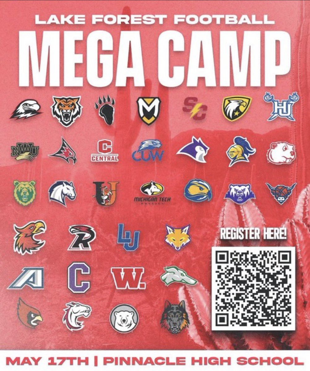 I will be competing at the Lake forest Mega camp tomorrow morning. Can’t wait to showcase my talent!!

<a href="/LFC_FOOTBALL/">Jim Catanzaro</a> <a href="/HIGLEYFOOTBALL/">Higley Football</a> 
<a href="/CoachAbono/">Cecil Abono</a>