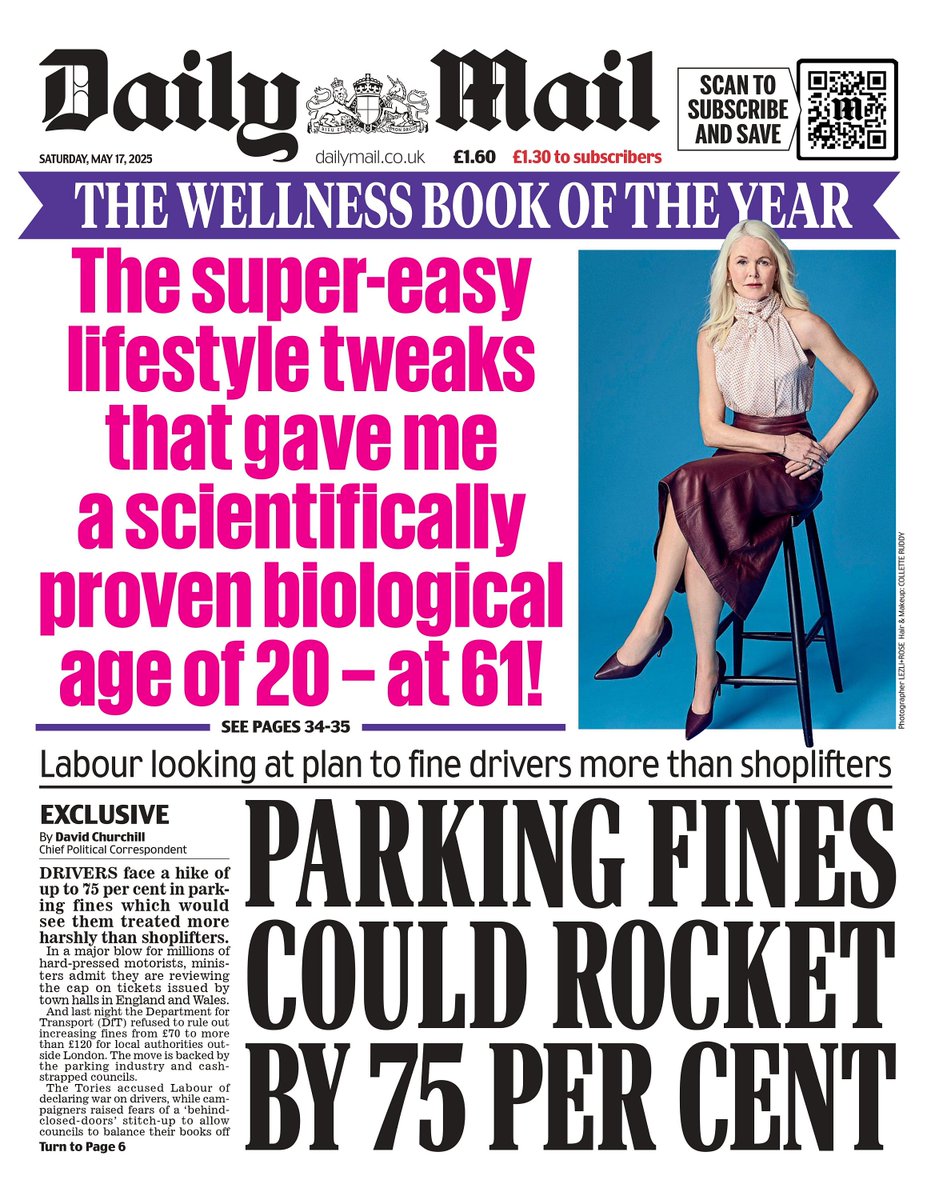 🇬🇧 Parking Fines Could Rocket By 75 Per Cent

▫DfT refuses to rule out increasing charges outside London with the move is backed by the parking industry and cash-strapped councils.
▫<a href="/David_Churchill/">David Churchill</a>
▫is.gd/Ps28FF

#frontpagestoday #UK <a href="/DailyMailUK/">Mail+</a>