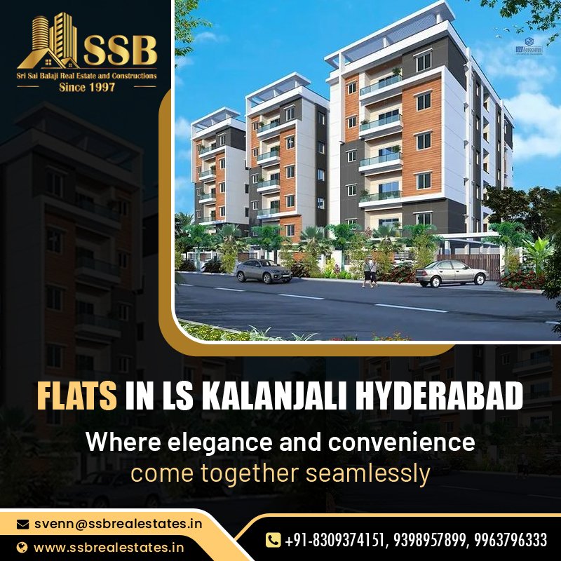 🌟 Your Dream Home Awaits in Hyderabad! 🌟
🏡 presents Flats in IS Kalanjali, Hyderabad - where elegance meets convenience!
🌐 ssbrealestates.in
📍#Hyderabad, #Telangana

#HyderabadRealEstate #LuxuryFlats #DreamHome #GandipetLiving #InvestSmart #RealEstate #FlatsinKalanjali