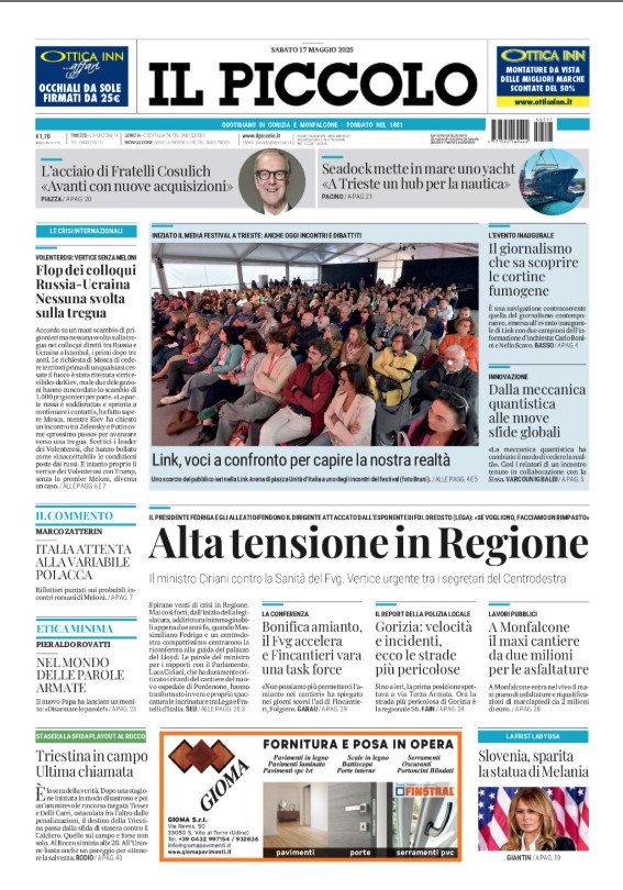 Buongiorno a tutti. Ecco la #primapagina delle edizioni di #Trieste e di #Gorizia #Monfalcone. Buona lettura!