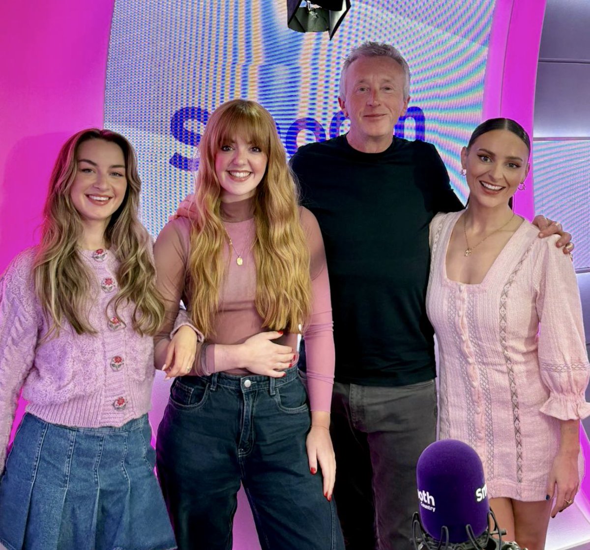 eamonndj's tweet photo. Best of luck to UK @Eurovision act @remembermonday_ tonight. We had a fun catch up and they sung us some amazing harmonies. See for yourself on Global Player now 🎼❤️ https://t.co/rEXOxCaops