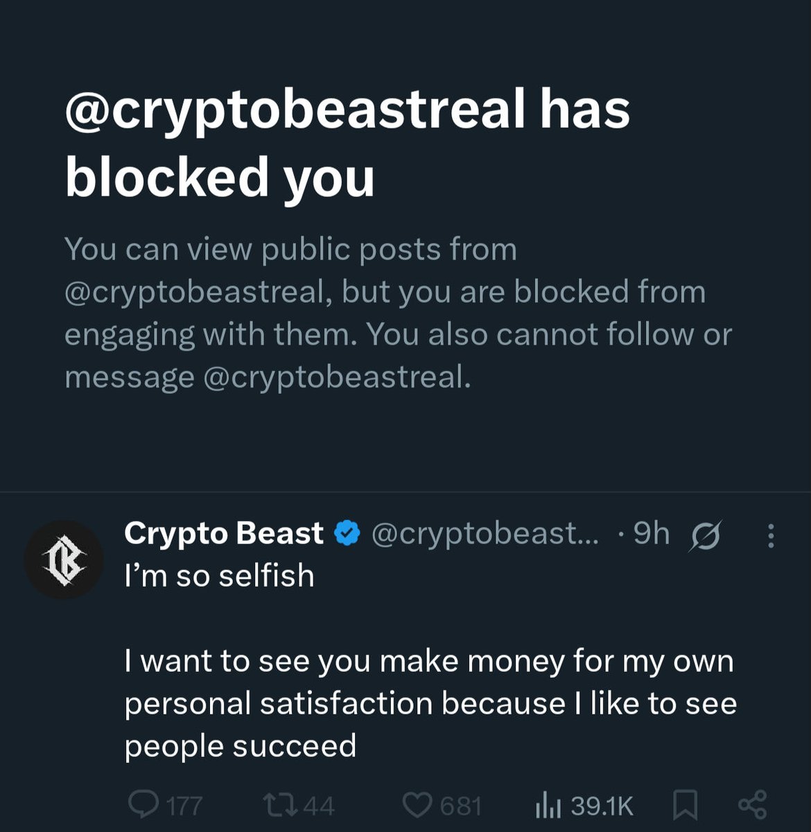 Biggest scammer on X blocked me for exposing him 🤣 

This won't stop me from exposing him even more 👀