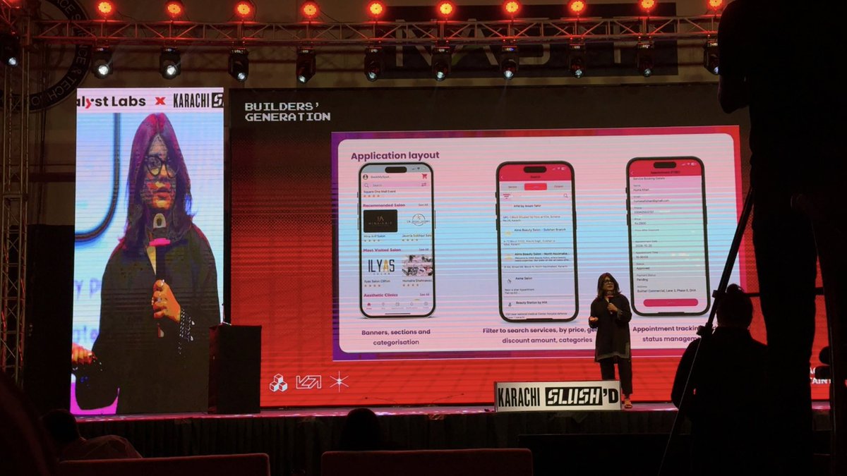 iGhazalaZ's tweet photo. Huma Khan, founder of bookmyspot, shares an insightful product demo of the app to book salons on the go!

#katalystlabs #karachislushd #karachislushd2025 #buildersgeneration 
#khislushd
#karachislushdkatalystlabs https://t.co/iAYttyHgz3