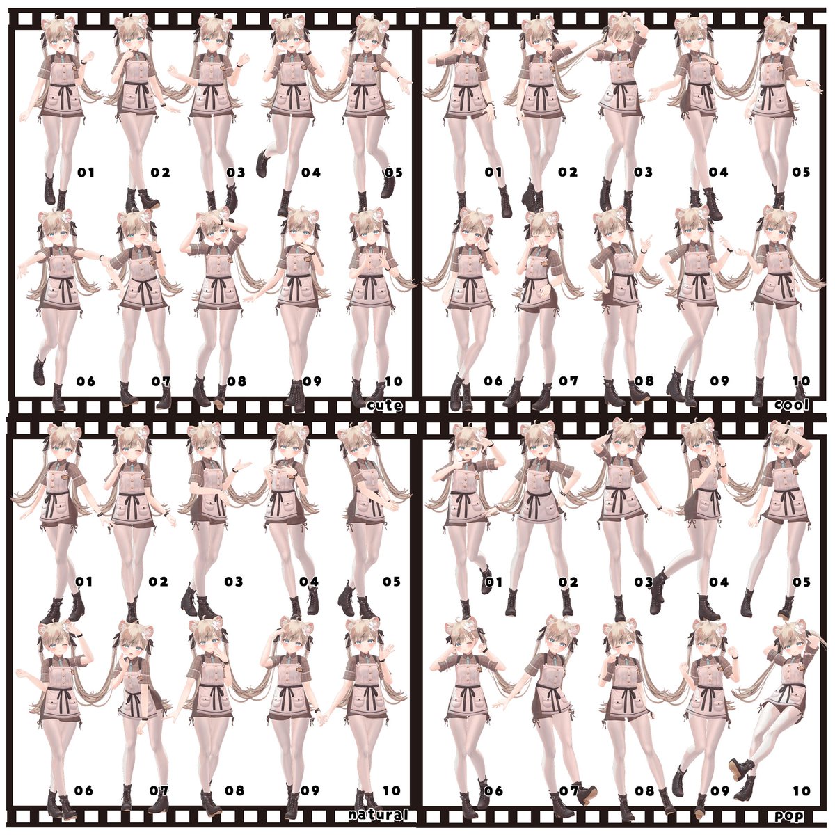 kamiya_vrcdayo's tweet image. 🕺お知らせその２🕺
”Look at me！”tailshop POSE SETに立ち絵ポーズ集＆無料のワールドポーズ10種を追加いたしました！
前作同様、計60種作ってみました
また、マリシアちゃん用に調整したのも用意しております✨
#AvatarPoseLibrary も同梱しておりますので、Unityでも、VRChat上でも！