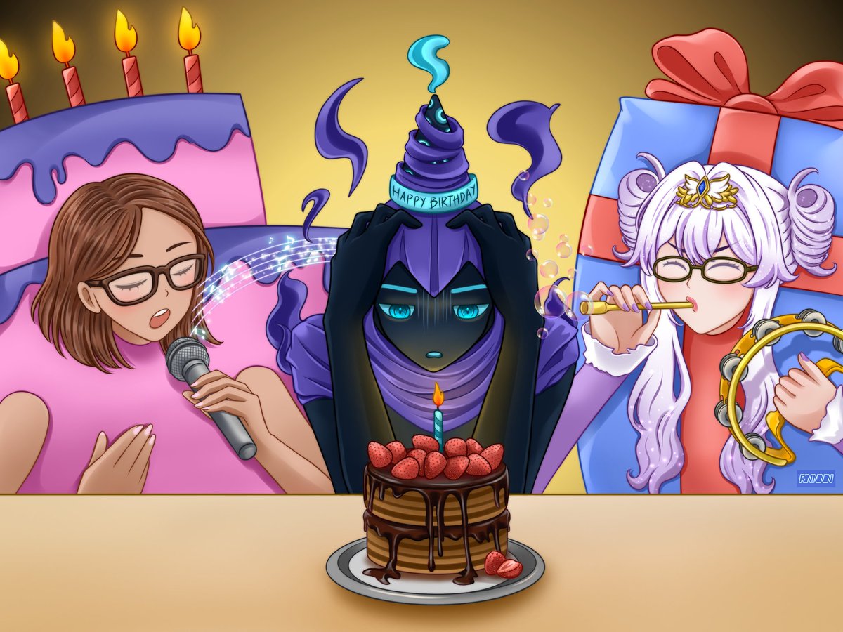 Okay this is amazing...look at what <a href="/GabFabTV/">Gab FabTV 💖🩷</a> &amp; <a href="/softvoicena/">rue ☆</a> did for my birthday! This incredible art was done by <a href="/eleventwo_ll/">RNNNN ( commission closed )</a> thank you goobers for making this birthday a truly special one
