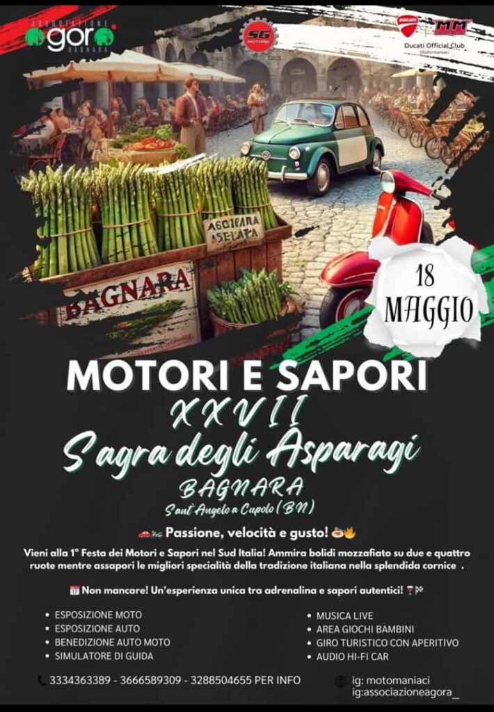 Motori e Sapori – XXVII Sagra degli Asparagi Selvatici dovesivaquestasera.it/eventi/motori-…