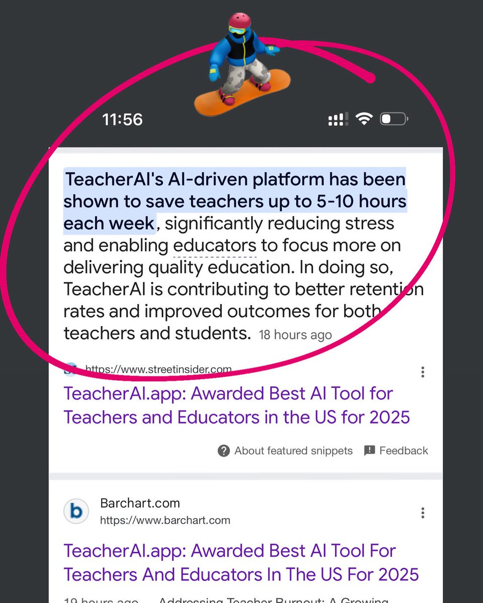 surajnaik2003's tweet image. The promise of #AIinEducation is finally showing real impact. Stats from teacherai.app show teachers are getting back 5-10hrs/wk.
Lesson plans, classroom mgt, IEP, grading, & admin, are the first areas we’re automating as quick, high-impact wins. #aiforteachers
