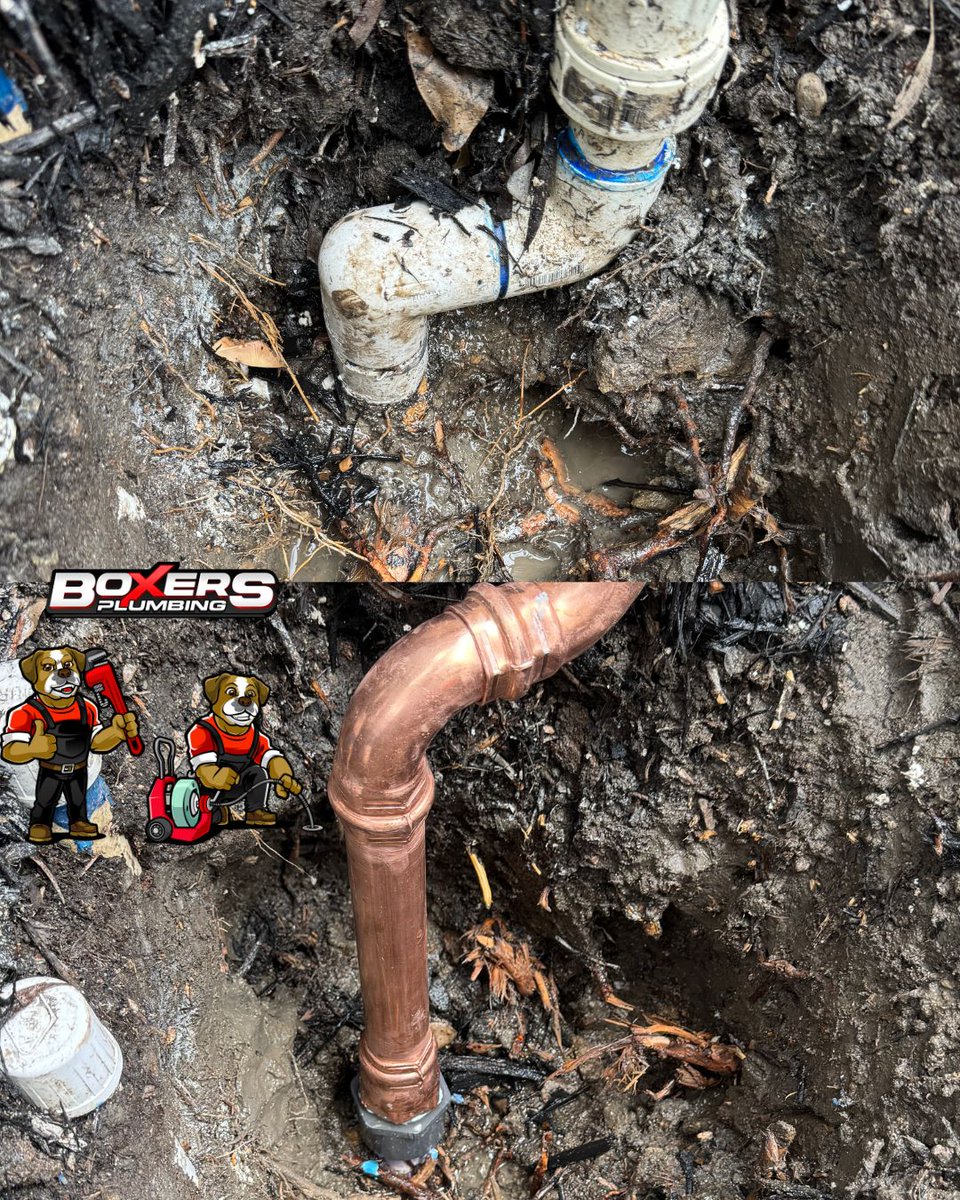 BoxersPlumbing's tweet image. Root busted this old Schedule 40 fitting 💥
 Upgraded to Schedule 80 + copper for a durable fix 💪
 No more leaks. Call Boxers Plumbing.
#WaterLineRepair #Schedule80 #Plumbing #BoxersPlumbing