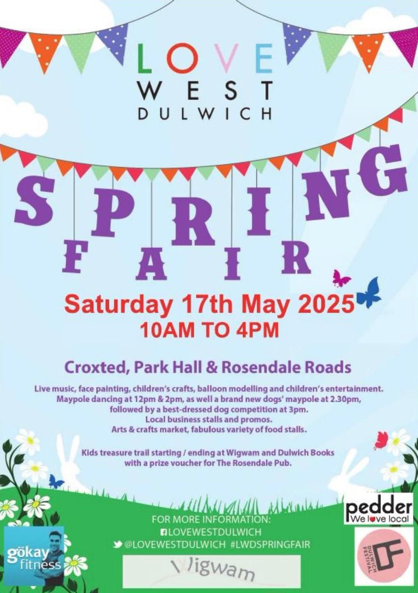 🌺 TODAY 🌺 
Our Love West Dulwich Spring Fair returns through West Dulwich.
#lovewestdulwich