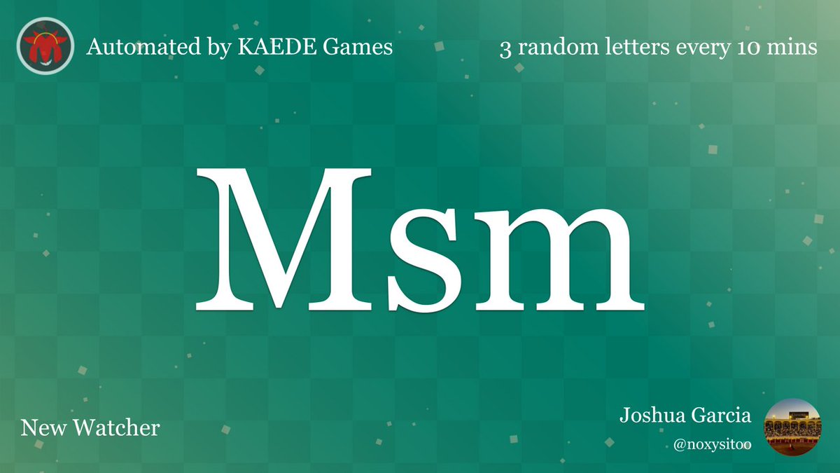 3 random letters every 10 mins tweet media