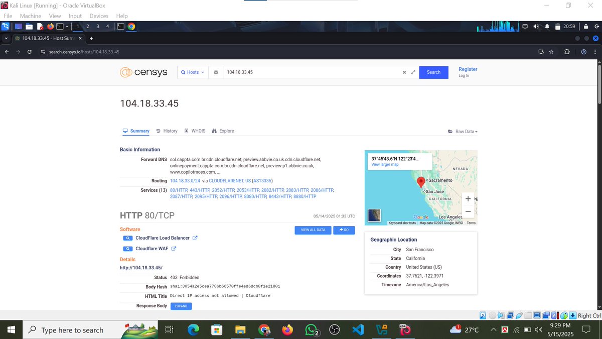 whoami_anisur's tweet image. Task for #Class12  

Name - Anisur Rahman 
Task 12 is complete.

Topic: Find Origin IP of Target Website
Tools Used: shodanx, cloakquest3r, viewdns.info, censys.io

Mentor - @SakibZisan 

#Bytecapsule #Mission2025 #Task12 #EthicalHacking