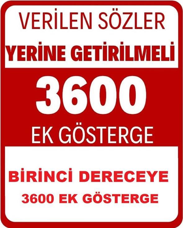<a href="/ZeynepYesi17681/">Zeynep Y.</a> <a href="/isikhanvedat/">Prof. Dr. Vedat Işıkhan</a> 7. dönem toplu sözleşme kararı olan #BirinciDereceye3600 Ek Gösterge süresi bitmeden hayata geçirilmeli ve artık bu konu sorun olmaktan çıkmalıdır. 
<a href="/RTErdogan/">Recep Tayyip Erdoğan</a>
<a href="/isikhanvedat/">Prof. Dr. Vedat Işıkhan</a>
<a href="/avabdullahguler/">Abdullah Güler</a>
<a href="/_aliyalcin_/">Ali YALÇIN</a>
<a href="/yusufyazgan37/">Yusuf YAZGAN</a>
<a href="/TurkesGuney/">Türkeş Güney</a>
<a href="/OnderKahveci/">Önder Kahveci</a>
<a href="/MemurSenKonf/">Memur-Sen</a>
<a href="/kamusen/">Kamu-Sen</a>
<a href="/iletisim/">T.C. İletişim Başkanlığı</a>