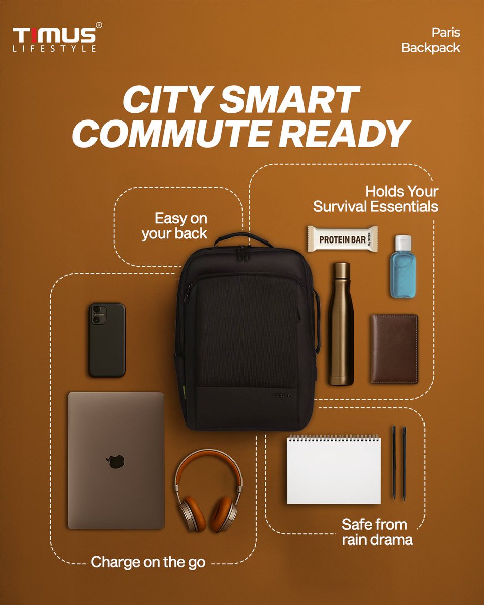 TimusLifestyle's tweet image. The Timus Paris is your loyal sidekick every step of the way.
Water-resistant, with a USB port and just the right dose of chic to upgrade your daily hustle. 💼⚡✨

#TimusParis #BackpackGoals #EverydayEssential #ChicAndFunctional #SmartBackpack #WorkStyleUpgrade #UrbanGear
