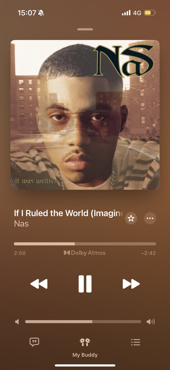 るなぴにnasのおすすめ聞いたら
If I Ruled the Worldって言ってた！
聞いたらリリック、メロディー全てが良かった。さすがるなぴってかんじ！