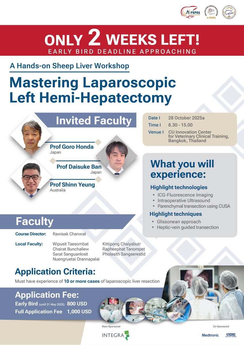 aphpba2025's tweet photo. Just 2 weeks left to take advantage of the early bird discount for the Hands-on Sheep Liver Workshop!

Don’t miss this opportunity to join an engaging and practical session at a special rate. Secure your spot and save!

Register now click https://t.co/pc5ipqQYiu
#aphpba2025 https://t.co/r1bPrOGSeK