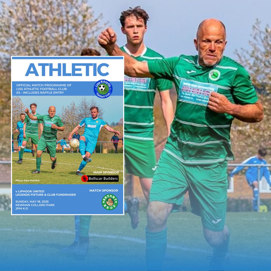 Liss Athletic FC (@lissathleticfc) on Twitter photo ๐ฃ๏ธ๐ฃ๐ฅ๐ข๐๐ฅ๐๐ ๐ ๐! ๐๏ธ Sundayโs โLegendsโ issue doubles as your raffle ticket to win ยฃ100! ๐ท
Also:
๐ฐ Bouncy castles/ inflatables
๐ฆ Ice cream van
๐ป Bar and snacks
โฝ๏ธ Football speed shot
๐ค Big โthank youโ to bryantbros.com - for being our match sponsors! ๐ซ๐
๐ฝ๐ ๐ฃ๏ธ๐ฃ๐ฅ๐ข๐๐ฅ๐๐ ๐ ๐! ๐๏ธ Sundayโs โLegendsโ issue doubles as your raffle ticket to win ยฃ100! ๐ท
Also:
๐ฐ Bouncy castles/ inflatables
๐ฆ Ice cream van
๐ป Bar and snacks
โฝ๏ธ Football speed shot
๐ค Big โthank youโ to bryantbros.com - for being our match sponsors! ๐ซ๐
๐ฝ๐