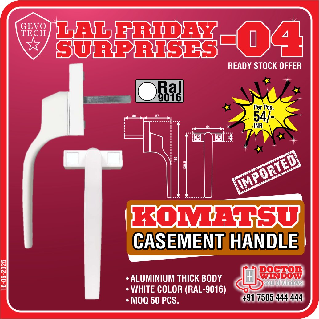 DOCTORWINDOW_IN's tweet image. GEVO TECH SUZUKA SHORT NECK HANDLE
GEVO TECH KOMATSU CASEMENT HANDLE
GEVO TECH VENUS WINDOW ROLLER 
GEVO TECH SUN DOOR ADJUSTABLE ROLLER PRO

#handle #premiumhandle #windowroller #adjustableroller #doctorwindow #soulofwindows #fridayoffer #newoffer #door #hardware #window