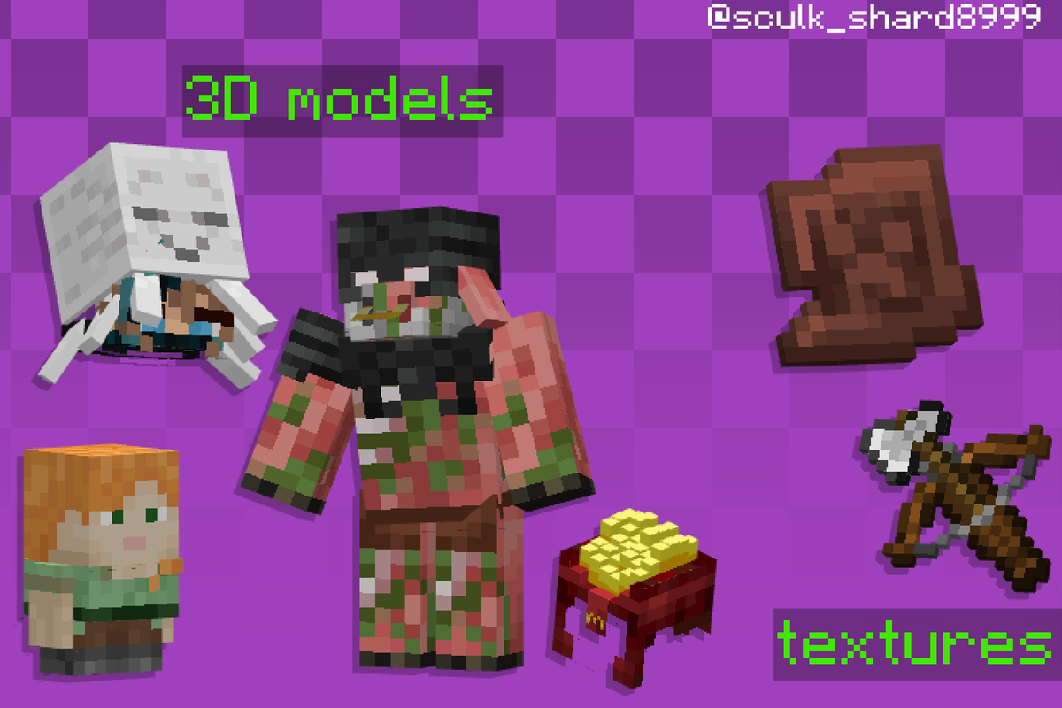 sculk_shard8999's tweet image. ¡¡¡OPPEN COMMISSIONS!!!
🙋♀️Skins 10-20$
🗿Skin remakes 8-18$
😎Skins 3D +5-8$
💾3D models 10-25$
⛏Textures 3-10$
🌆Miniatures (negotiable)
👉💜 and 👉🔁
Contact me on Discord (sculk_shard8999) or by DM
#Minecraft #Blockbench #art
