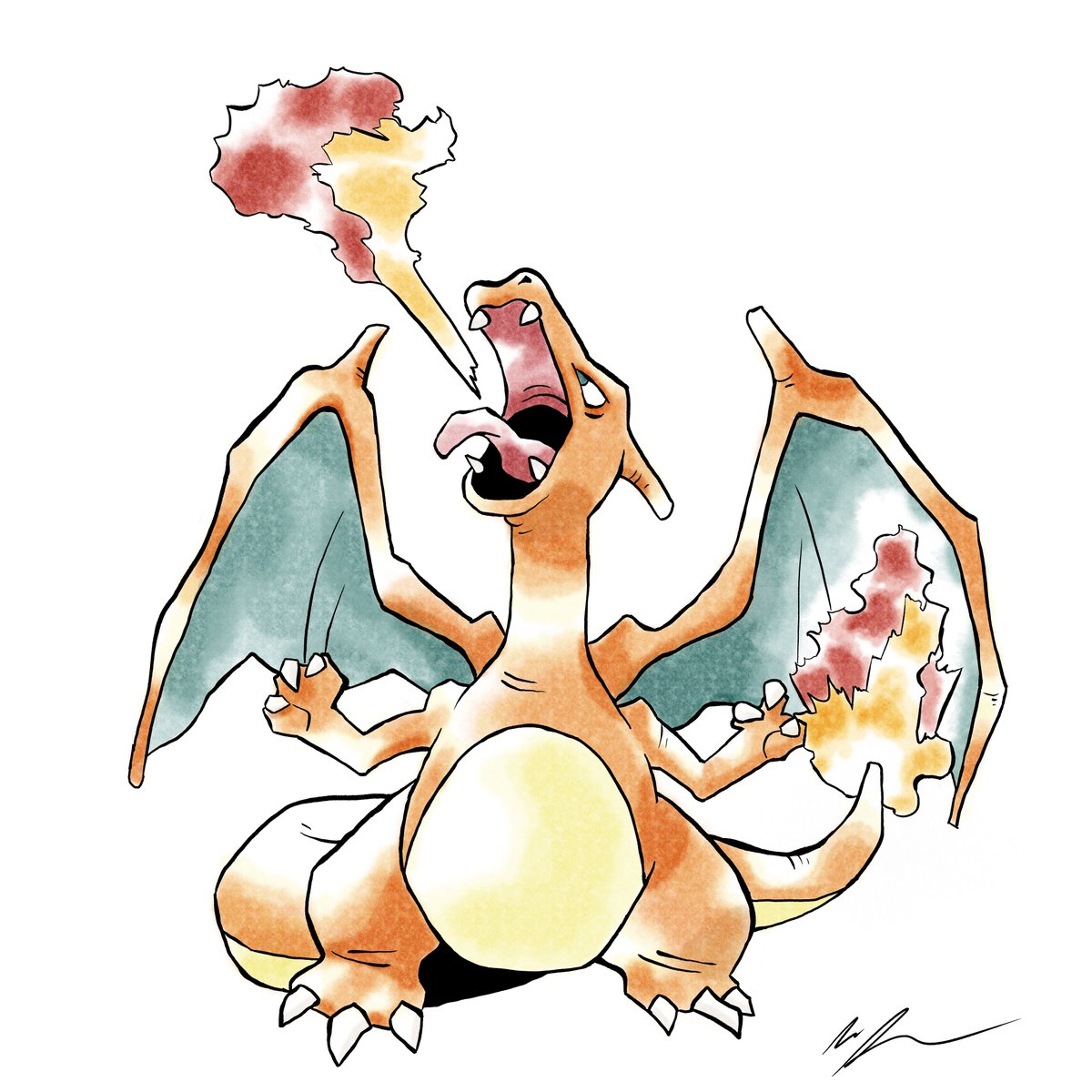 Enjoyed drawing the last pokemon I did, so made 1 more. Will probably start drawing some characters I've animated in the past next! #pokemon #charizard #digitalart