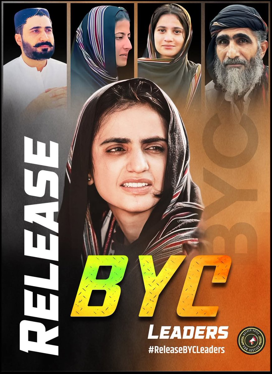 FoziaBaloch10's tweet photo. They raised their voices for justice, now they’re silenced behind bars.
We won’t be quiet. We won’t back down.
RELEASE the BYC leaders NOW.
Their courage is our call to action.
#ReleaseBYCLeaders
#StandWithBYC
#StopBalochGenocide
#ReleaseMahrangBaloch
#BYCVoiceOfTheNation https://t.co/ZtqsBL016K