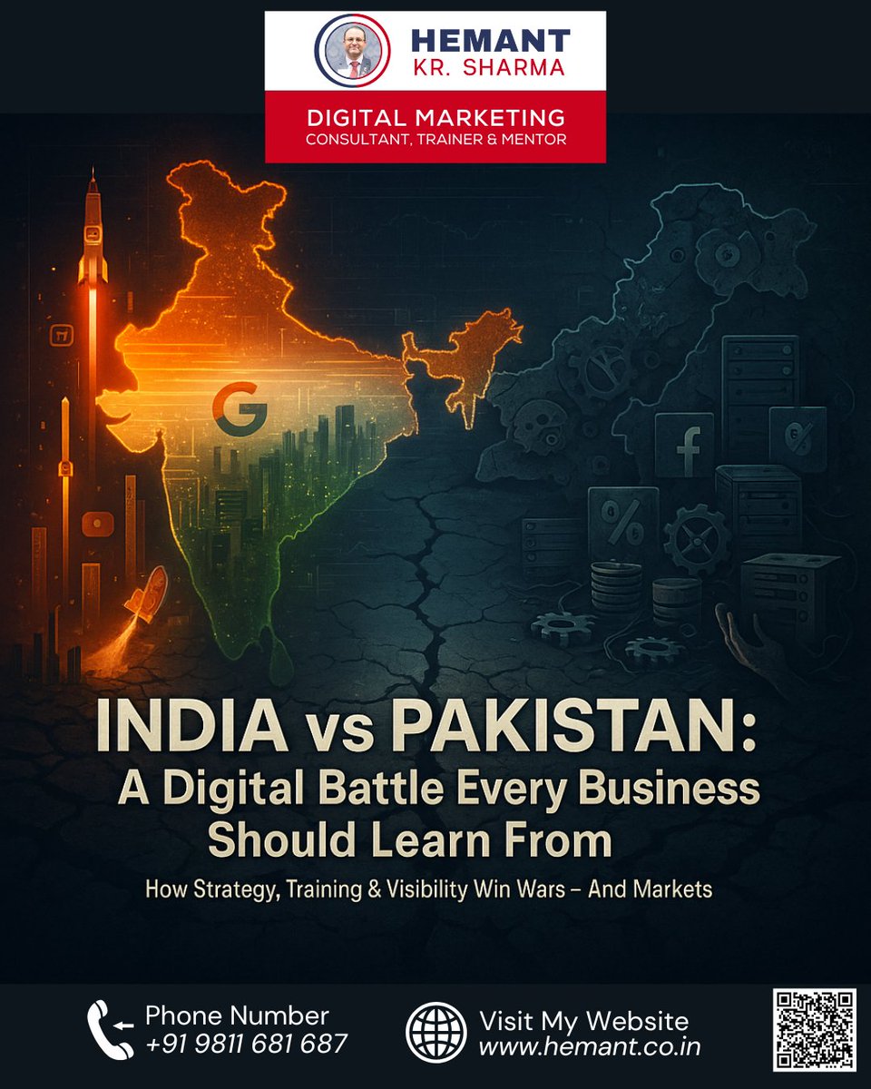 🧠 #Digital #Marketing Reality Check for #Business Owners
The recent India vs Pakistan battle taught us a big lesson:
📌 The one who prepares, wins.
📌 The one who delays, disappears.

bit.ly/3Fb9Qgg 

📲 Connect with me today
 bit.ly/4cTXoOg

Hemant Kr. Sharma