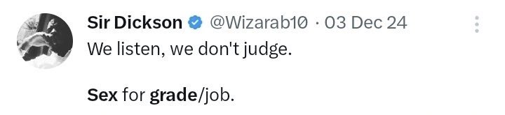 We listen, we don't judge Sex for grade/job edition……Their replies is weird asf 😳 

A Thread 🧵
