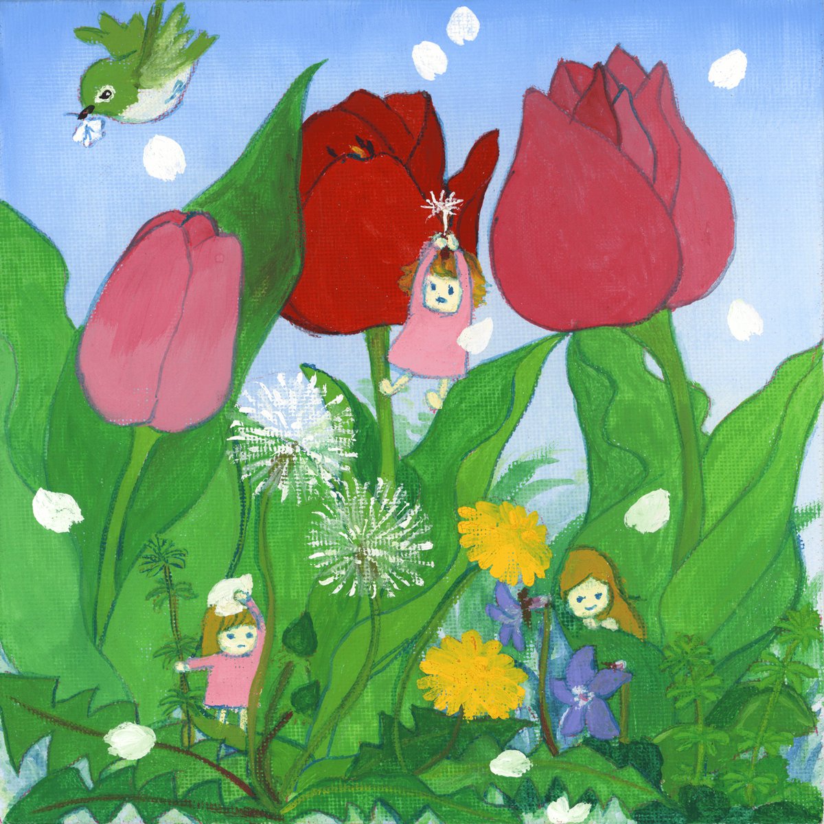 春がきた
キャンバスボード、絵の具