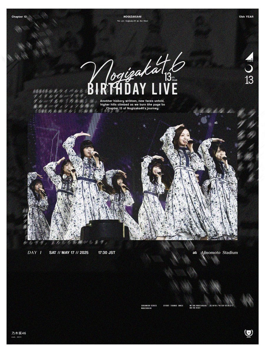 Day 1 of Nogizaka46 13th YEAR BIRTHDAY LIVE at Ajinomoto Stadium