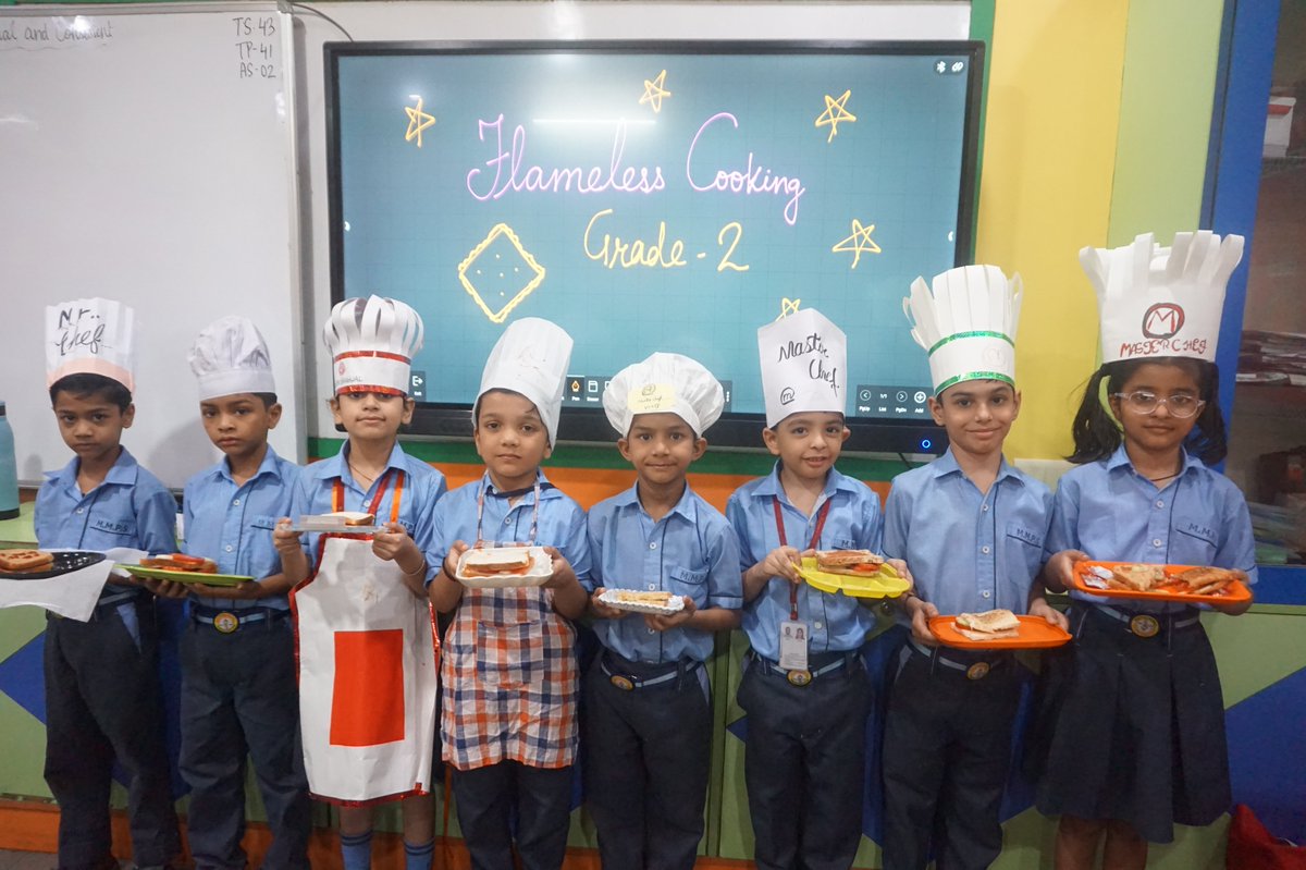 MMPublicschool1's tweet photo. Flameless Cooking Activity β Sandwich Making
A fun and educational Flameless Cooking activity was conducted on 8th May 2025, for Grade II. focus of the activity was on the preparation of simple and healthy sandwiches.
#flamelesscooking
#sandwichmaking
#youngchefs https://t.co/enEYa4BCxR